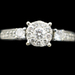 "Green Dot" 0.56 ctw Round Diamond Halo 14KT White Gold Engagement Ring - 