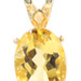 Women's Classic 4.75 Ct Oval Cut Citrine 10KT Yellow Gold Necklace Pendant 0.9"