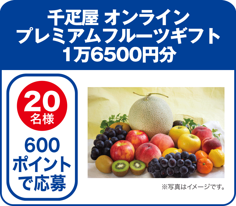 20名様 600ポイントで応募:千疋屋オンラインプレミアムフルーツギフト　1万6500円分