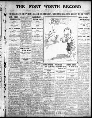 Primary view of object titled 'The Fort Worth Record and Register (Fort Worth, Tex.), Vol. 13, No. 33, Ed. 1 Tuesday, November 17, 1908'.