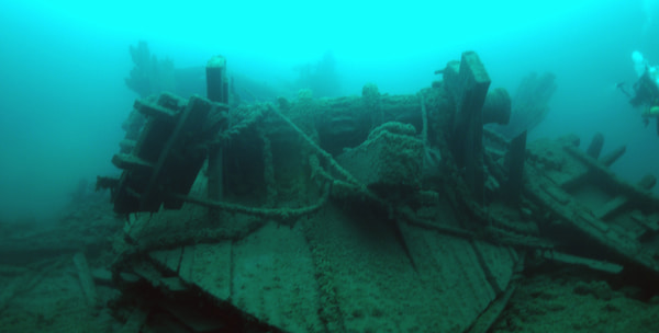 Coriscan ships bow with windlass still in place