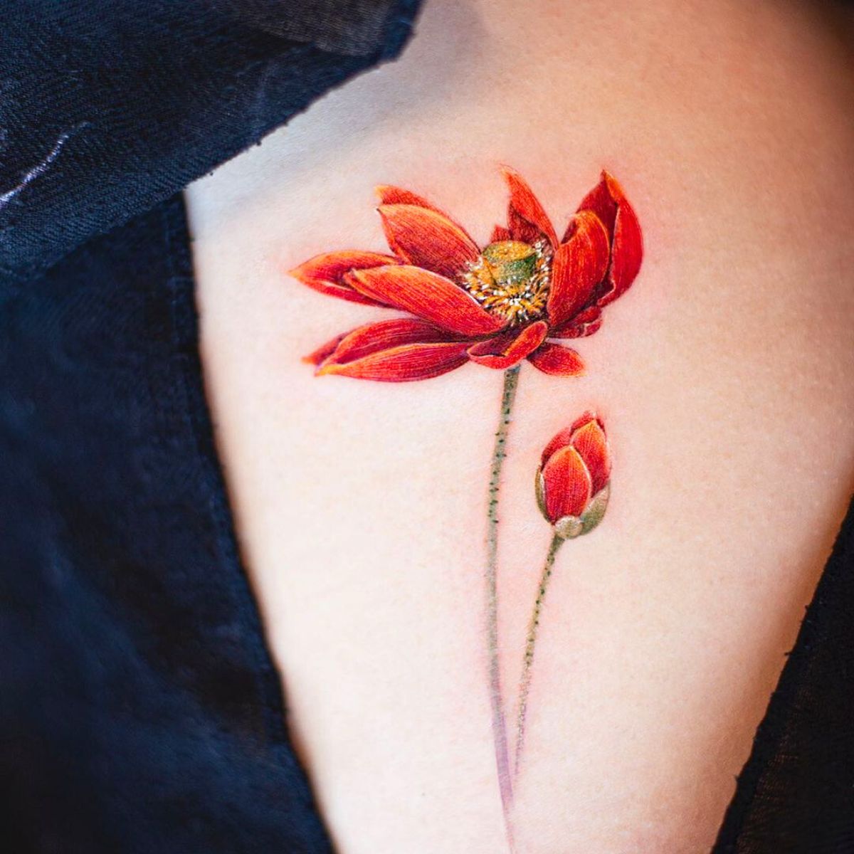 Red lotus flower tattoo meaning