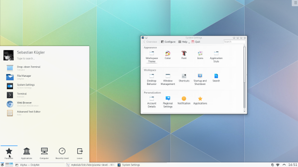 Plasma 5en pantaila-argazkia