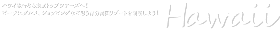 ハワイ旅行なら東武トップツアーズへ！