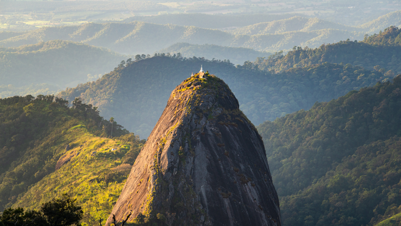 Thailand dramatic hilltop building in sunset