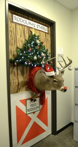 This is a photo of a decorated door.