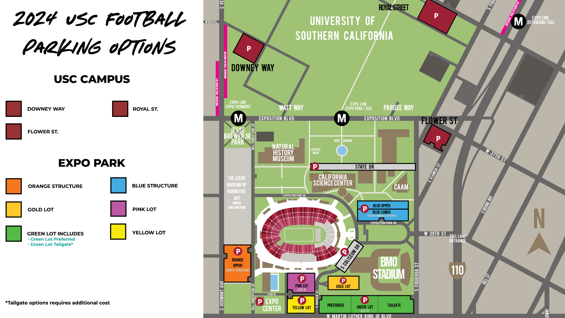 2024 USC Football Trojan Athletic Fund Parking Map