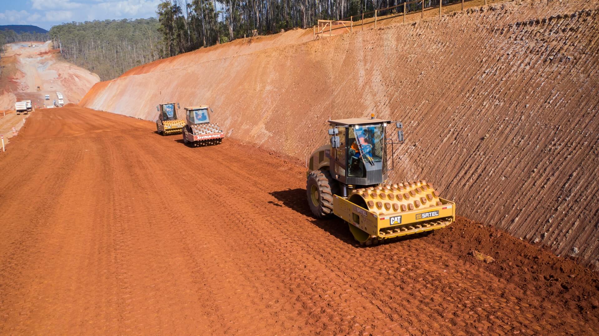 Machines preparing the soil