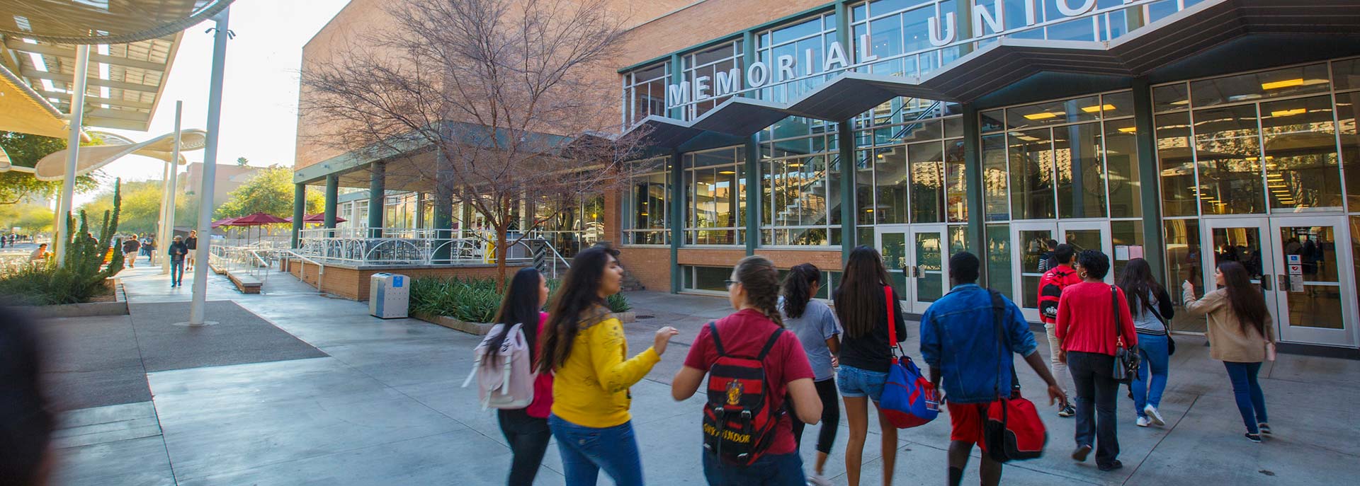 Students on a group visit tour at ASU