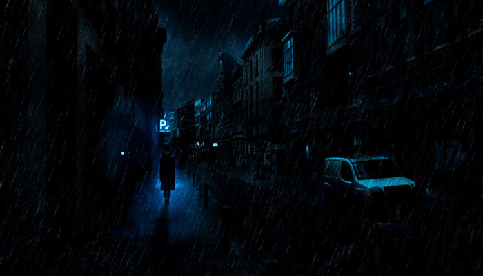 Dark Rainy Night Wallpaper