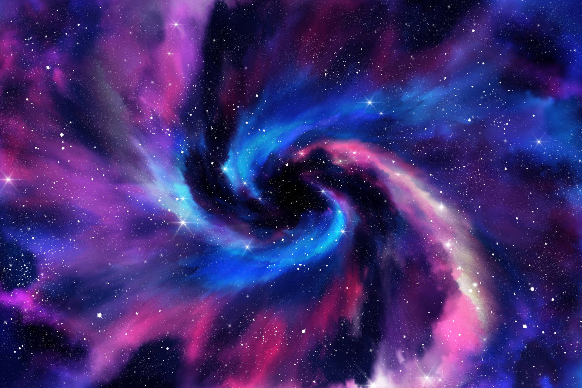 Aesthetic Galaxy Spiral Waves Wallpaper