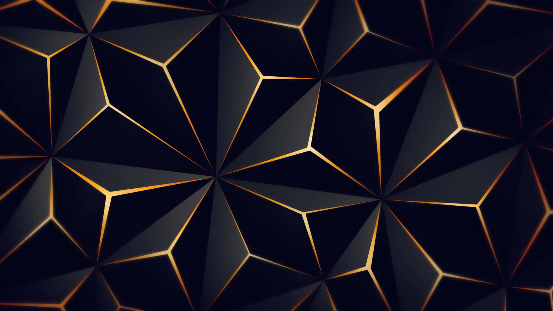 A sleek black and gold desktop design Wallpaper