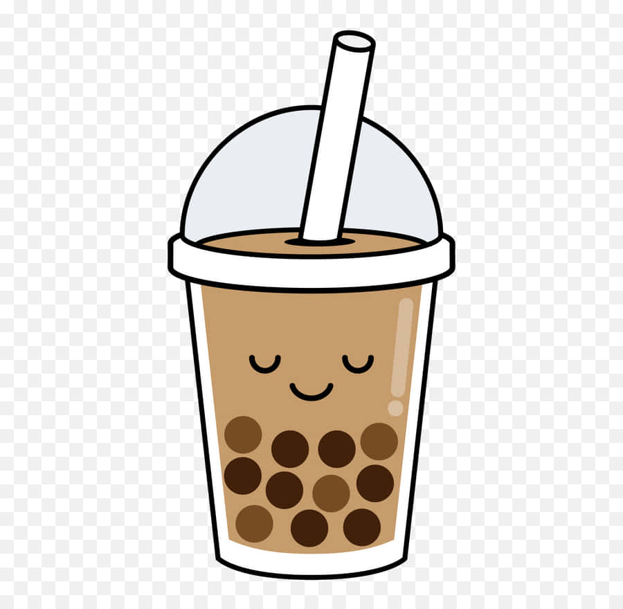 Sleeping Cute Boba Milk Tea Wallpaper