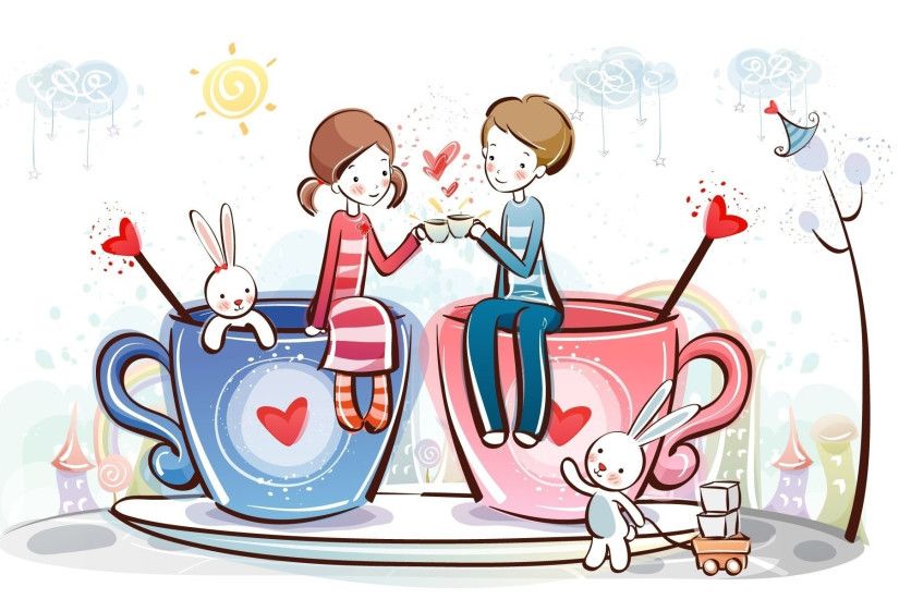 Wallpaper Love Cartoon Couples Cute Drawing Drawing Love Couple Wallpaper –  Walldevil ...