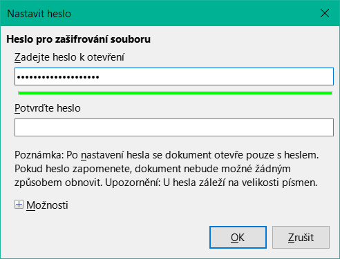 Snímek obrazovky ukazatele síly hesla v systému Windows.