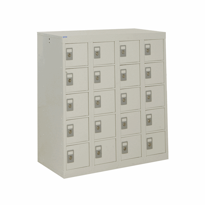 QMP Quick Delivery 20 Door Metal Personal Effects Locker - Low 94H x 90W x 38D(cm) - 5 day Delivery