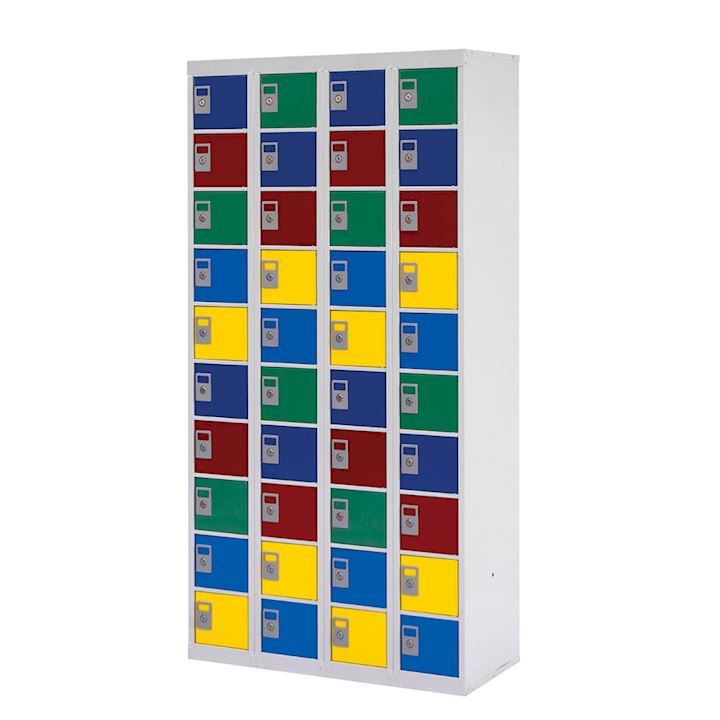 QMP Metal Personal Effects Locker - 40 Door Tall Locker 180x90x38(cm) - Colour & Lock Options