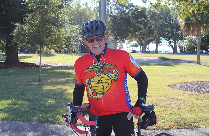 Marine on Bike