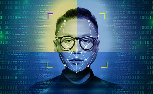 4 Steps to Mitigate Algorithmic Bias. A face being scanned by facial recognition software.