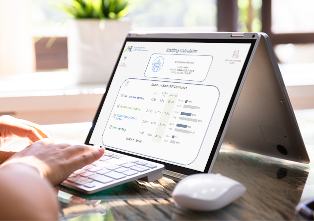 desktop screen with staffing calculator