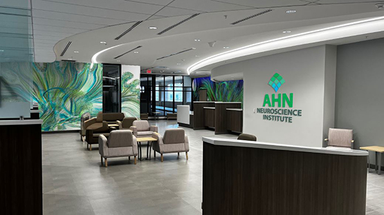 A view of the new AHN Neuroscience Institute Center, located on Allegheny General Hospital's campus.