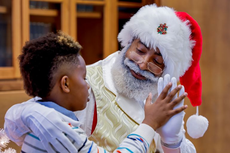 Black Santa Claus in Atlanta, Georgia, USA