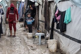 Palestinians in Gaza are struggling through the winter, as their tents are unable to keep out the rain and the cold [Maram Humaid/Al Jazeera]