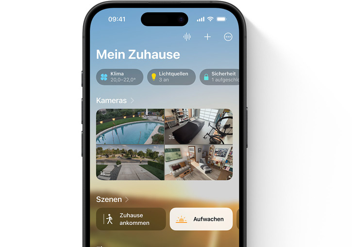 An iPhone showing the Home App My Home UI