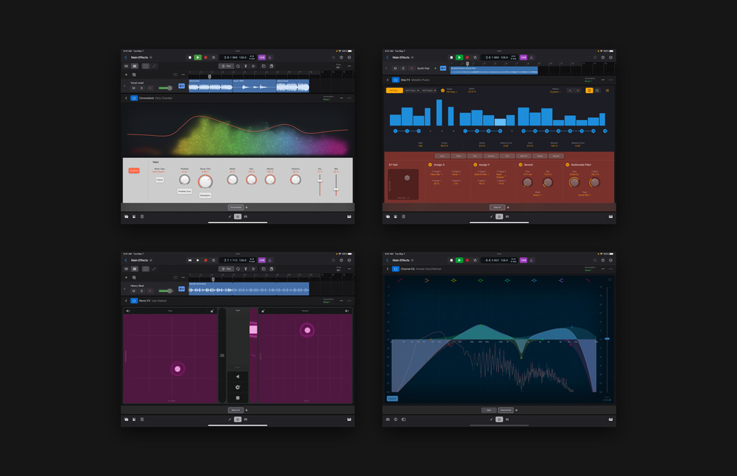 Compilation de modules d’effets sonores présentés côte à côte.