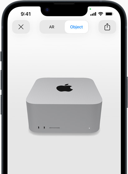 iPhone 上的 Mac Studio AR 體驗預覽