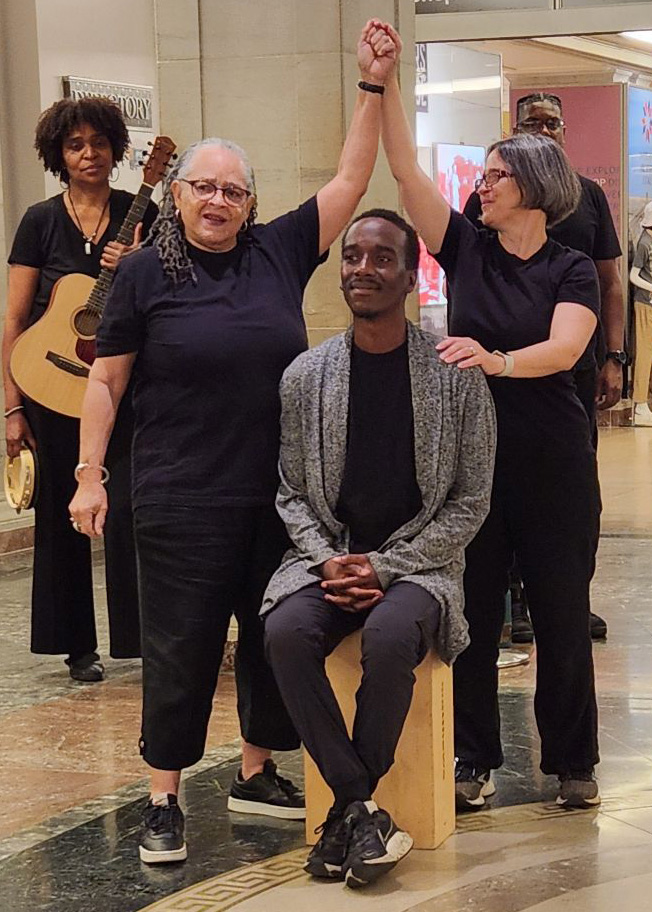 Playback Theater actors perform in the National Archives