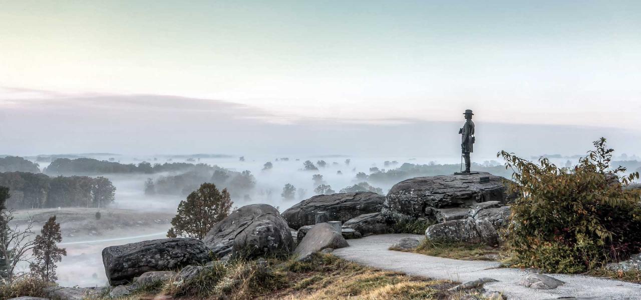 Gouverneur Kemble Warren statue at Gettysburg National Military Park, Pa.