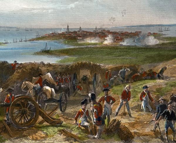 A depiction of the Siege of Charleston (1780) by Alonzo Chappel.