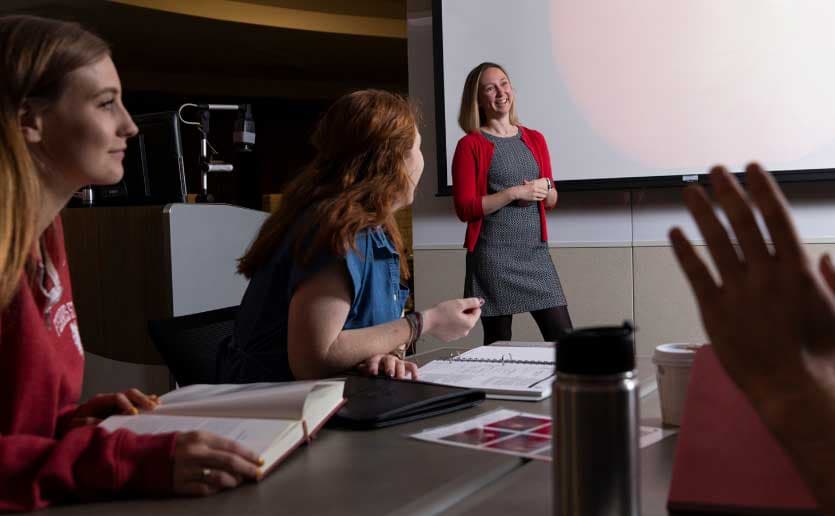 Teacher and students in Ferris classroom