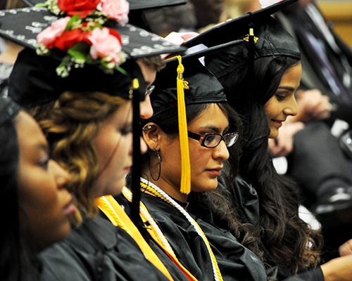 students at graduation