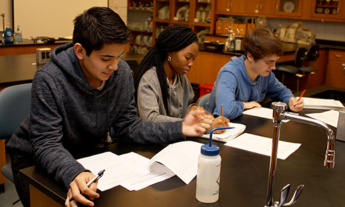 BCC student in lab class