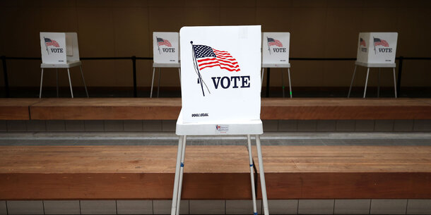 Empty voting booth