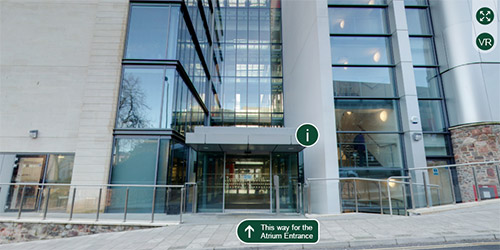 The entrance to the Life Sciences Building