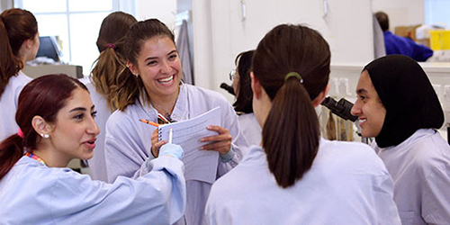 Group of students in a laboratory.