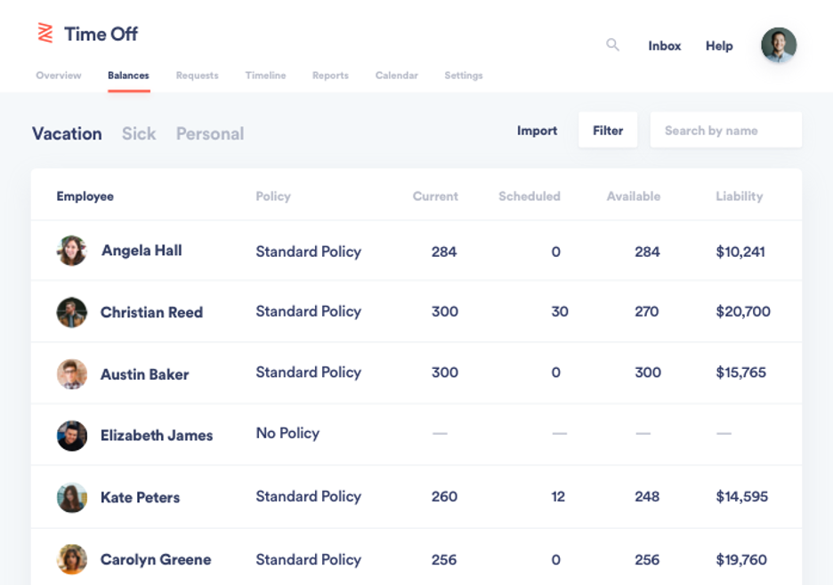 Zenefits dashboard
