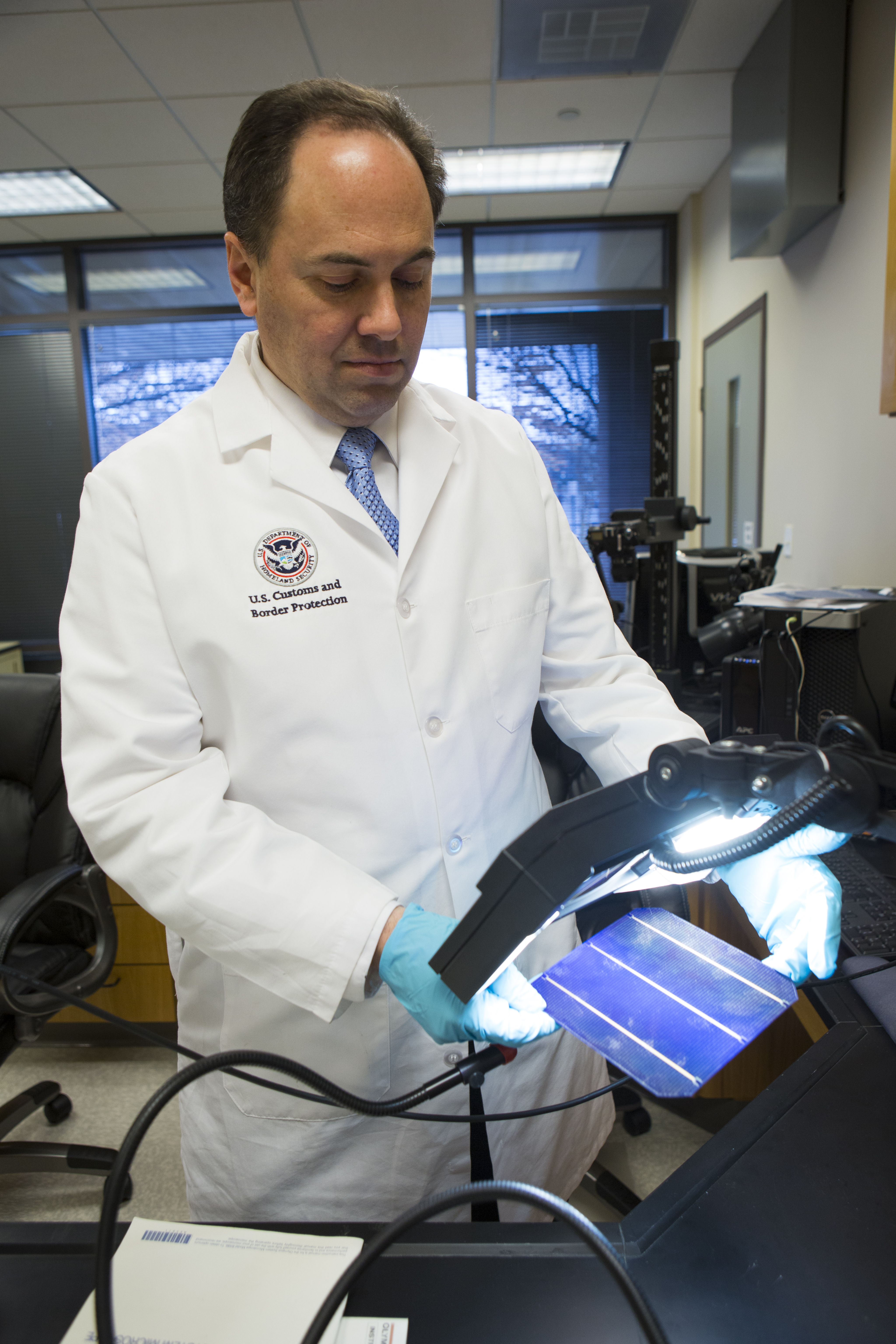 Photo of a crystalline silicon solar cell