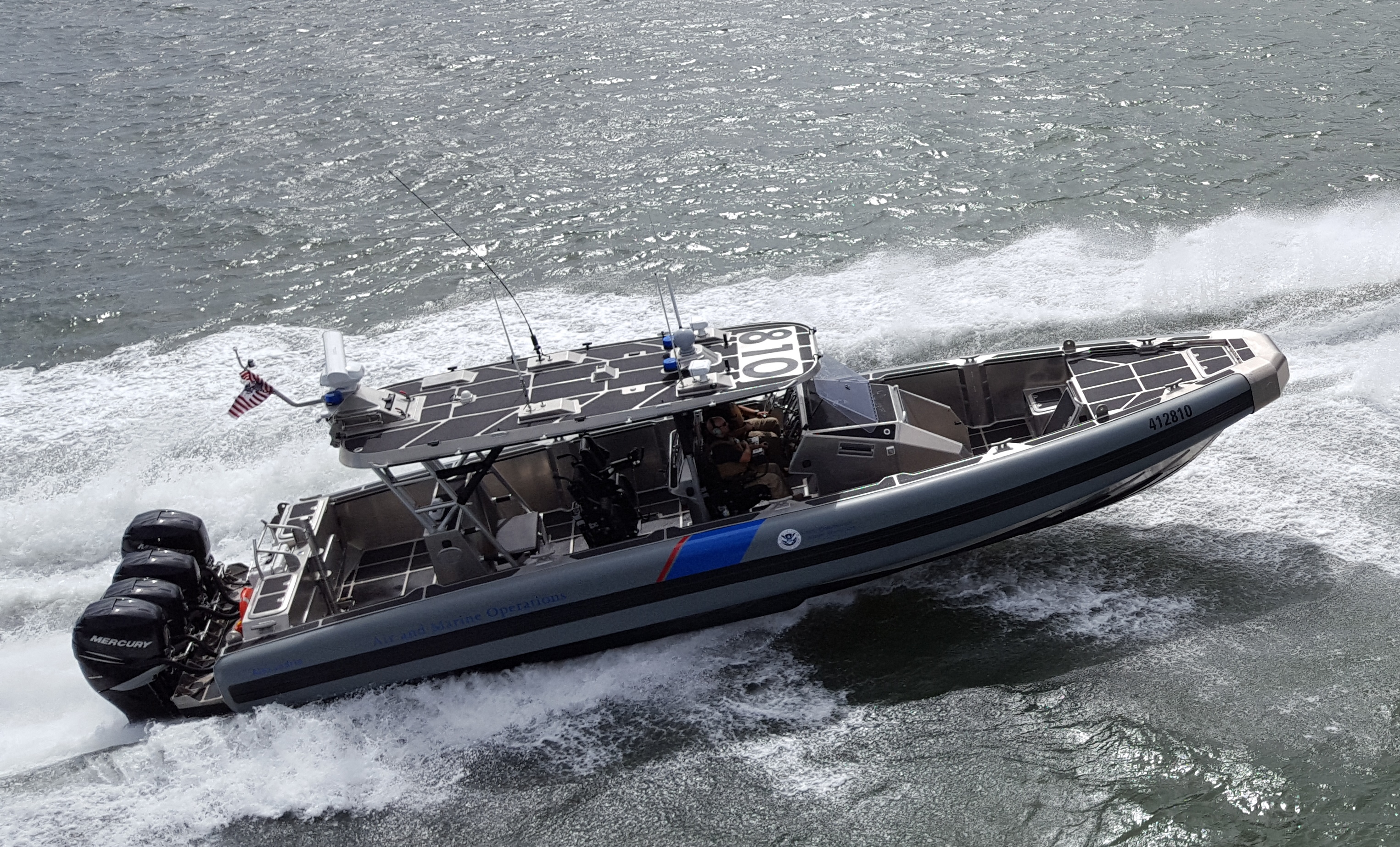 Marine Interdiction Agents test the capabilities of AMO's Coastal Interceptor Vessel. Photographer: Carlos Rivera