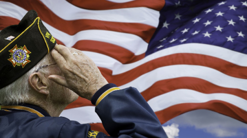 Veteran saluting