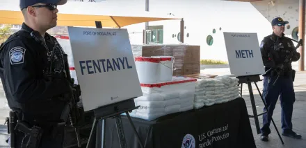 CBP officers in Nogales, Arizona with fentanyl and methamphetamine seizures