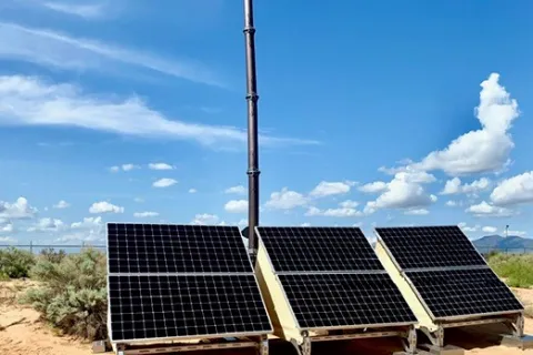 Autonomous Surveillance Tower deployed in New Mexico near the border.