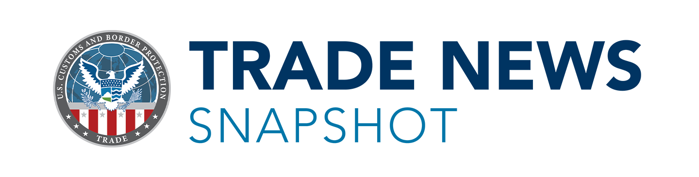 Trade News Snapshot Banner with the Office of Trade Logo