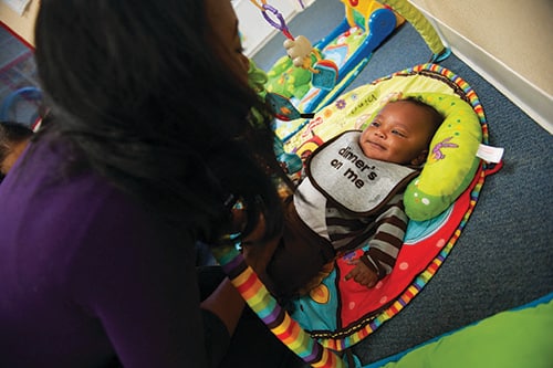 4-month old with his mother