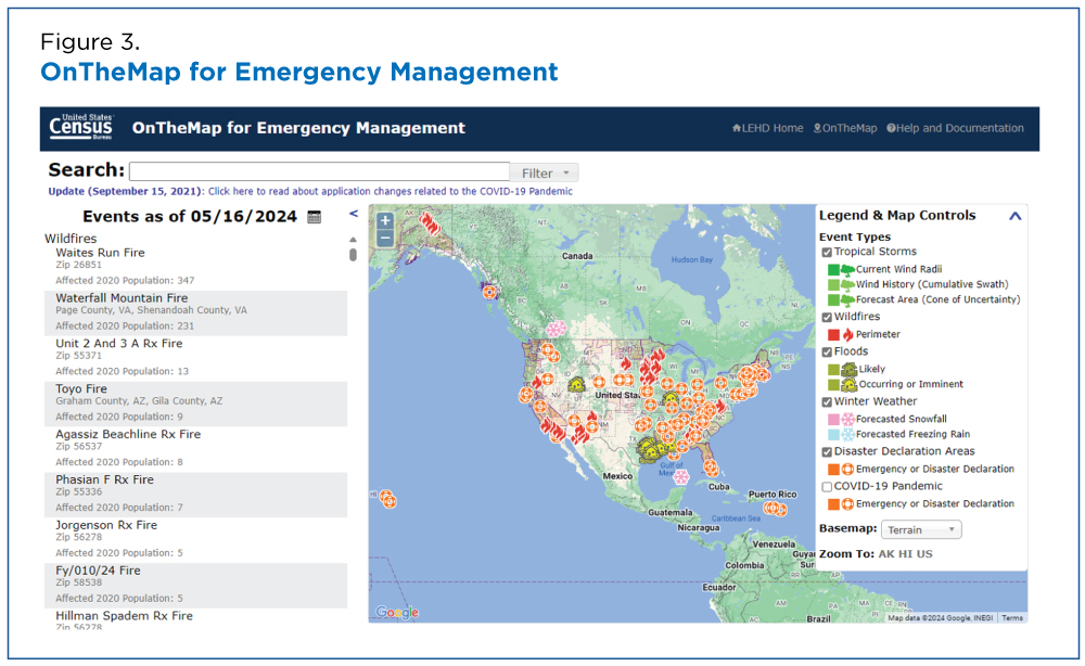 Figure 3. OnTheMap for Emergency Management