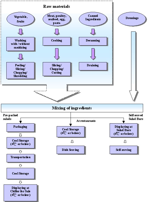 Flow Chart of Salads Production