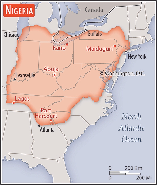 Area comparison map